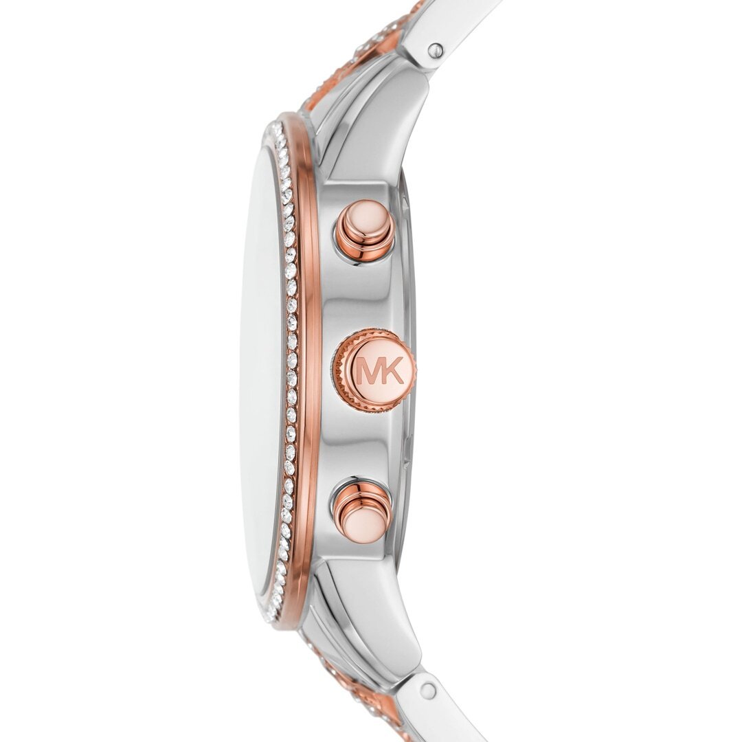 Montre Femme Ritz Chronographe MK6938 – Cadran Argenté & Bracelet Bicolore – Montre homme au Maroc | Montre Femme au Maroc Idée Cadeau pour toutes les occasions – Montre24.ma Montre Femme Ritz Chronographe MK6938 – Cadran Argenté & Bracelet Bicolore – Image 4