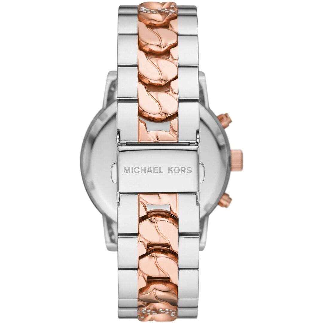 Montre Femme Ritz Chronographe MK6938 – Cadran Argenté & Bracelet Bicolore – Montre homme au Maroc | Montre Femme au Maroc Idée Cadeau pour toutes les occasions – Montre24.ma Montre Femme Ritz Chronographe MK6938 – Cadran Argenté & Bracelet Bicolore – Image 3