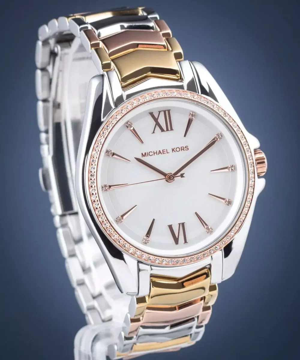 Montre Femme Whitney MK6686 – Cadran Blanc & Bracelet Tricolore – Montre homme au Maroc | Montre Femme au Maroc Idée Cadeau pour toutes les occasions – Montre24.ma Montre Femme Whitney MK6686 – Cadran Blanc & Bracelet Tricolore – Image 5