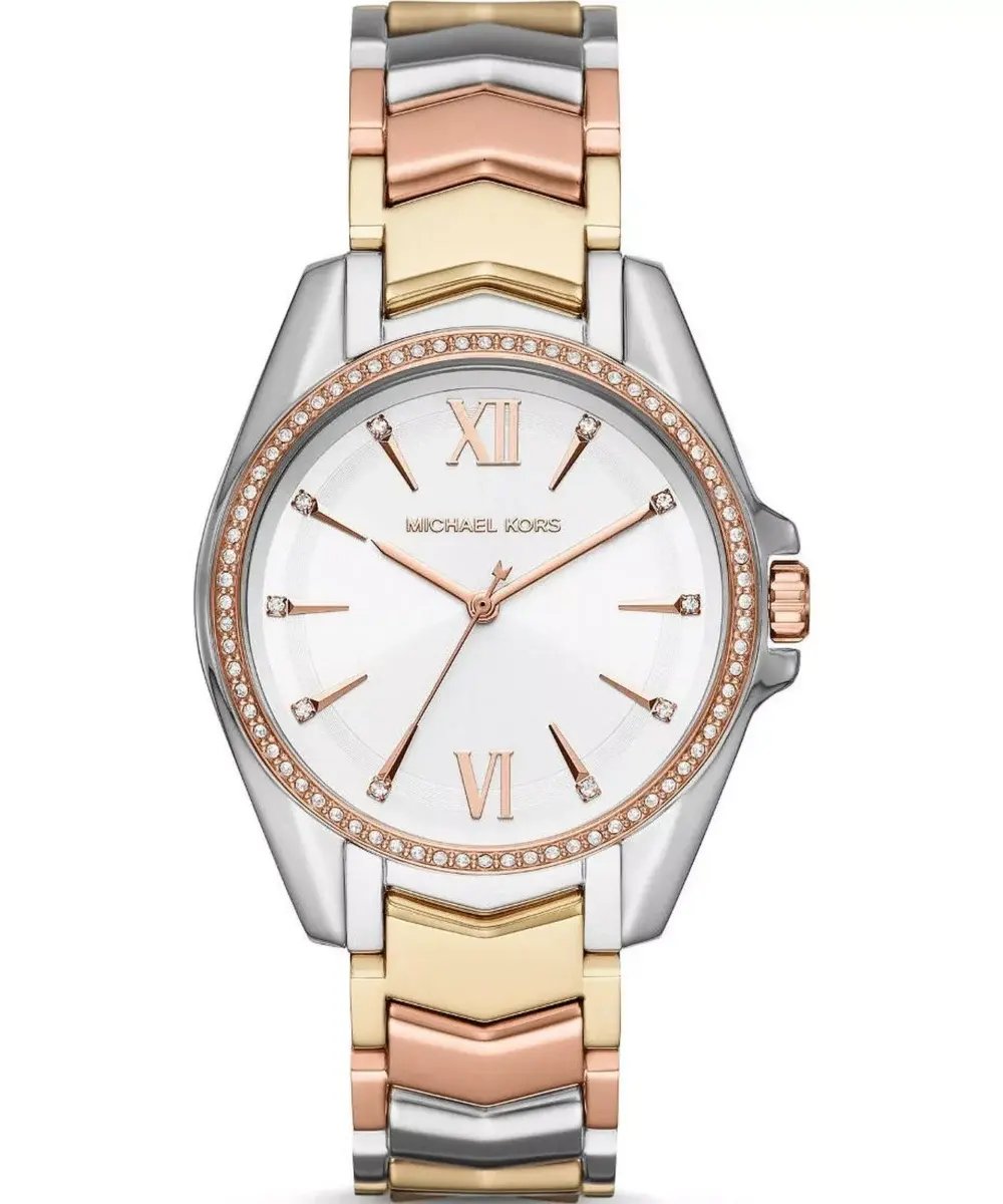 Montre Femme Whitney MK6686 – Cadran Blanc & Bracelet Tricolore – Montre homme au Maroc | Montre Femme au Maroc Idée Cadeau pour toutes les occasions – Montre24.ma Montre Femme Whitney MK6686 – Cadran Blanc & Bracelet Tricolore