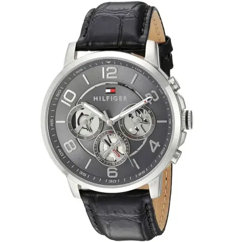 Montre Homme Keagan 1791289 – Cadran Gris Squelette & Bracelet Cuir Noir