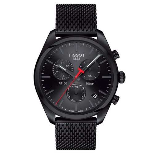 Montre Homme PR 100 Chronograph T101.417.33.051.00 – Cadran Noir & Bracelet Milanais