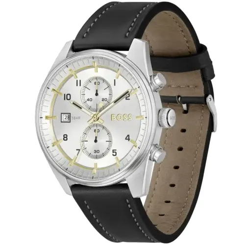 Montre Homme Skytraveller 1514147 – Cadran Argenté & Bracelet Cuir Noir