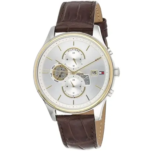 Montre Homme Weston 1710501 – Cadran Argenté & Bracelet Cuir Marron